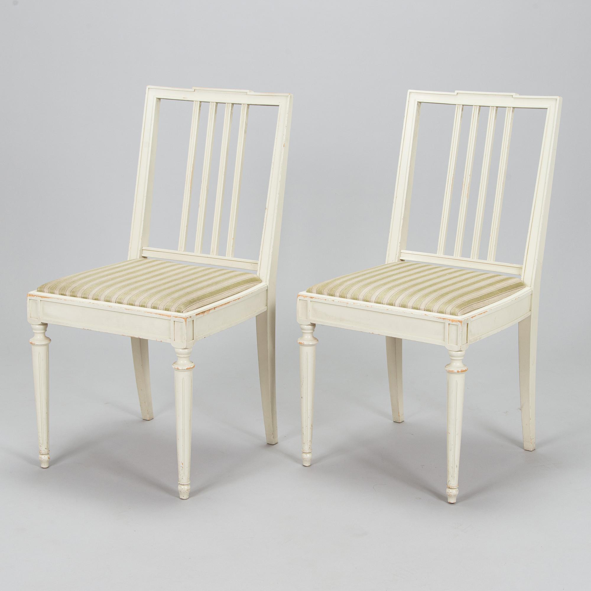 Chairs, 6 pcs, Gustavian style, later half of the 20th century.