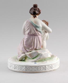 FIGURGRUPP, porslin, Volkstedt, Tyskland, 1900-talets första hälft.