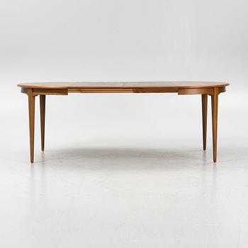Dining table, walnut, mid-20th century.