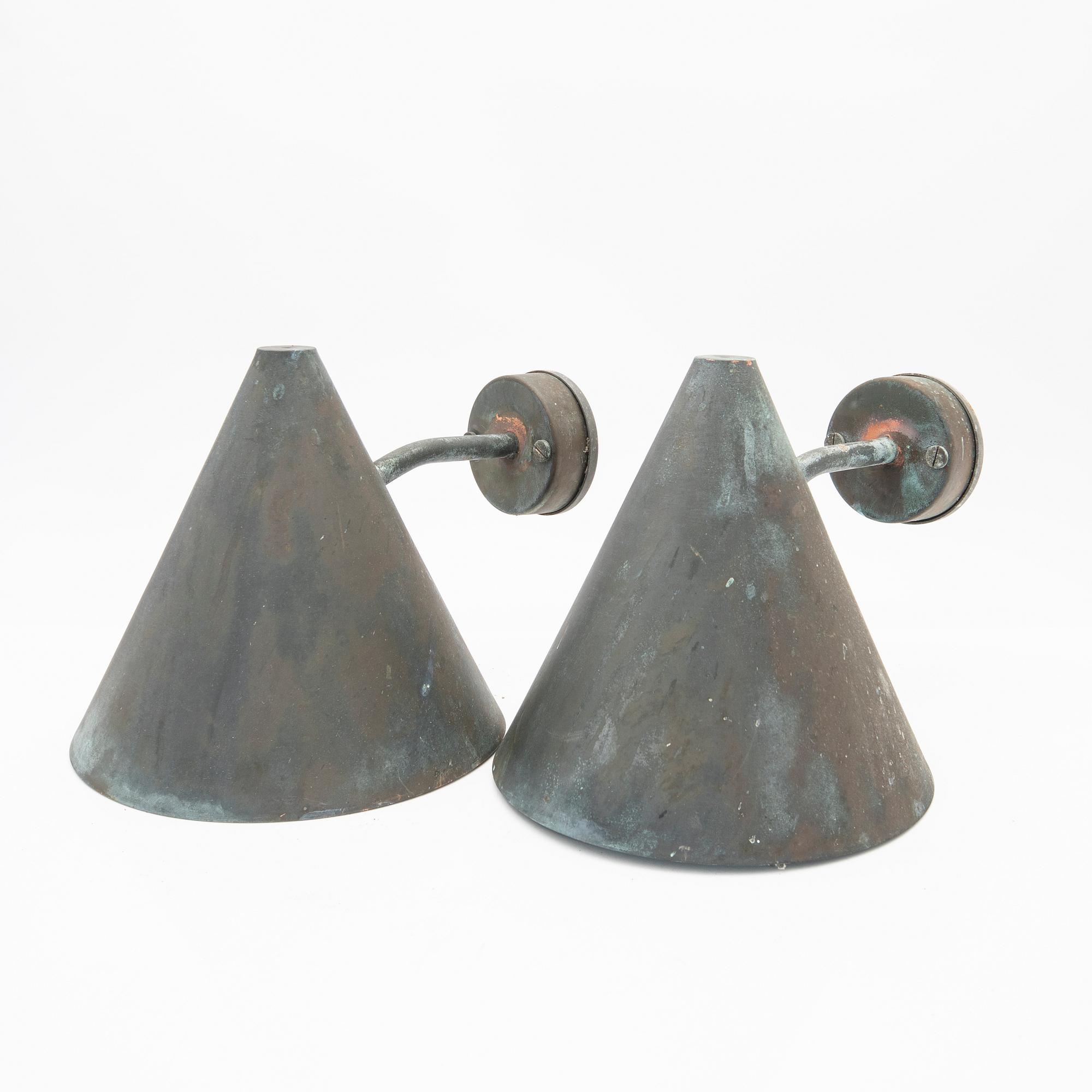 Hans-Agne Jakobsson, wall lamps, a pair, "Tratten", Markaryd, 1950s.