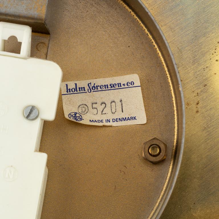 Svend Aage Holm-Sørensen, a brass wall light, Holm-Sørensen & Co, Denmark, 1960s.
