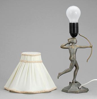 BORDSLAMPA, stjärnmetall, 1930-tal, märkt undertill.