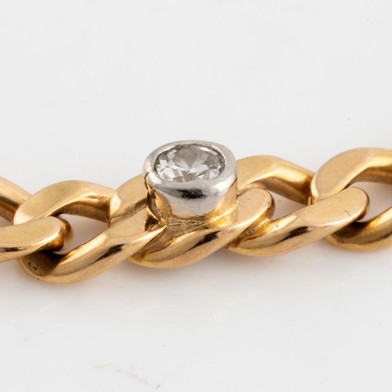 Armband, 18K guld pansarlänk med briljantslipade diamanter och safirer, Balestra.