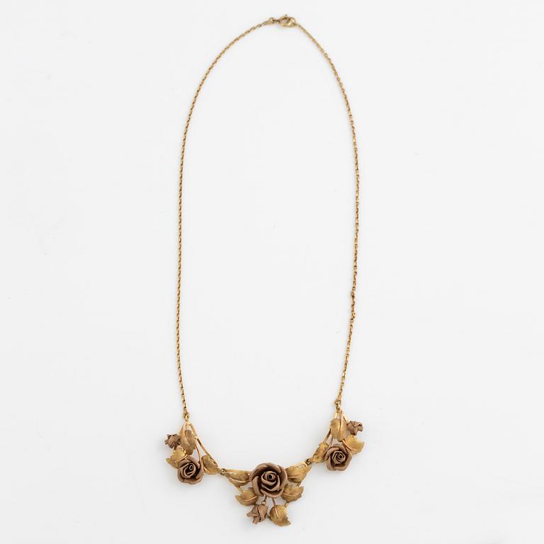 Collier, 14K guld, Wien, Österrike, troligen omkring 1900-talets mitt.