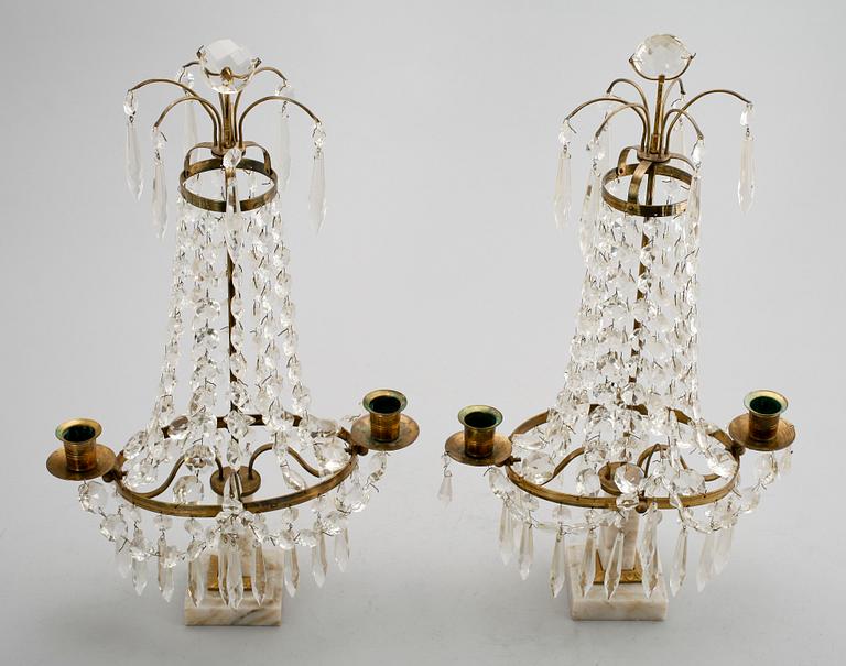 BORDSLYSTRAR, 1 par, gustaviansk stil, 1900-talets mitt.