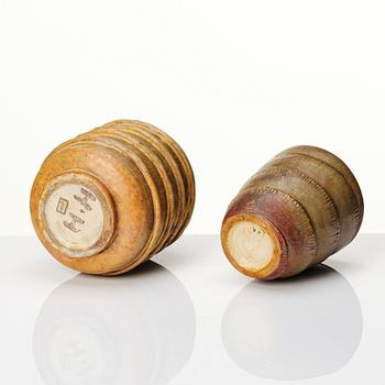 Hildur Haggård, two ceramic vases, executed in her own studio, Stockholm 1930s.