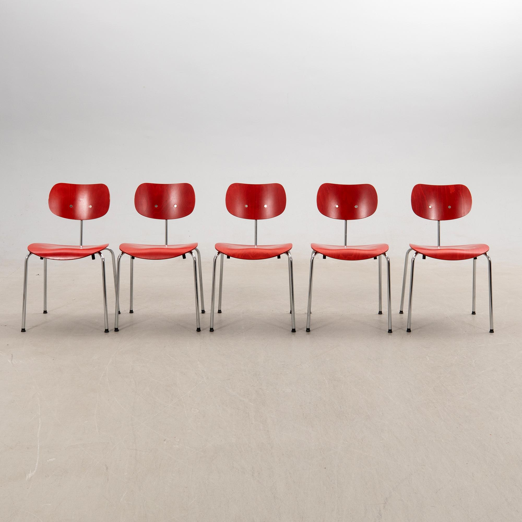 Egon Eiermann, chairs 5 pcs "SE 68", Wilde & Spieth 21st century.