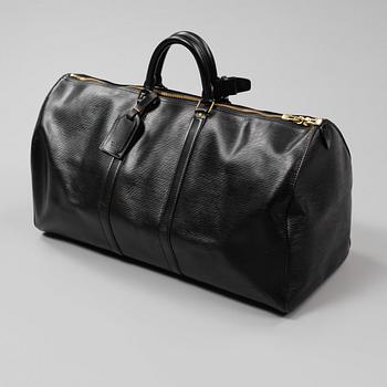 VÄSKA, "Keepall 55 Epi Black", Louis Vuitton,