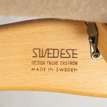 A 'Lamino' easy chair and stool by Yngve Ekström for Swedese, designed 1957.