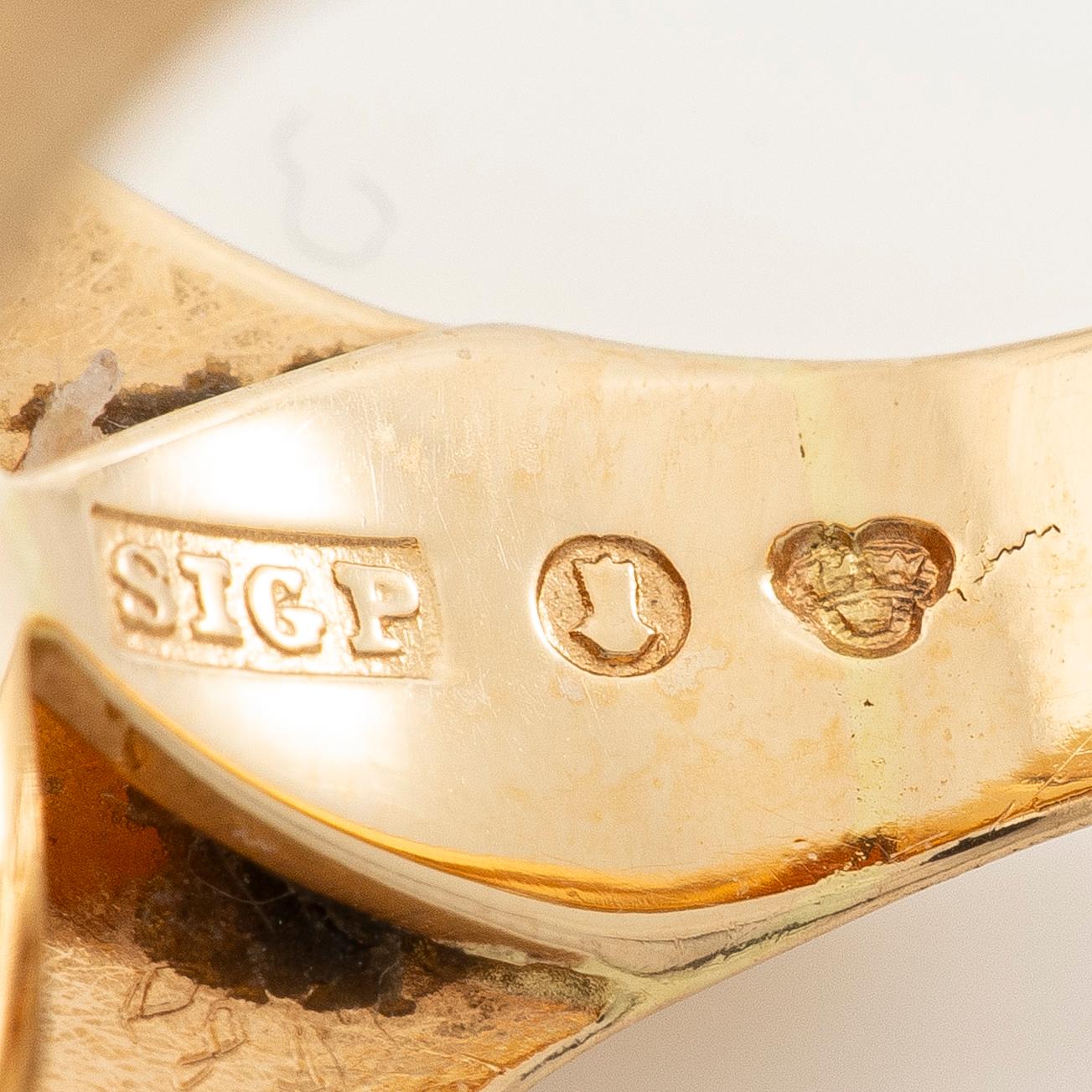 Sigurd Persson, Ring, 18K gold with a faceted citrine, Stockholm, 1967.