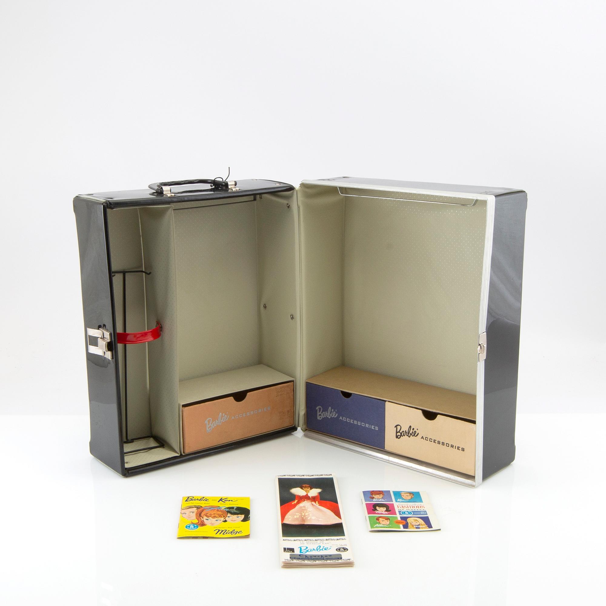 Barbie wardrobe along with clothes and accessories, 1960s, including "Theatre date" 1964.