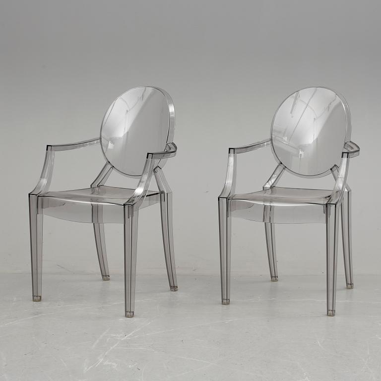 KARMSTOLAR, ett par, "Louis Ghost", Philippe Starck för Kartell.