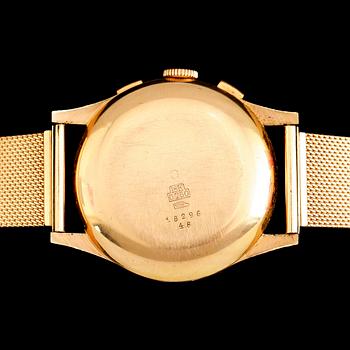 HERRARMBANDSUR, 18 k guld, ITA, Geneve, Chronographe, total vikt inklusive urverk ca 75 g.