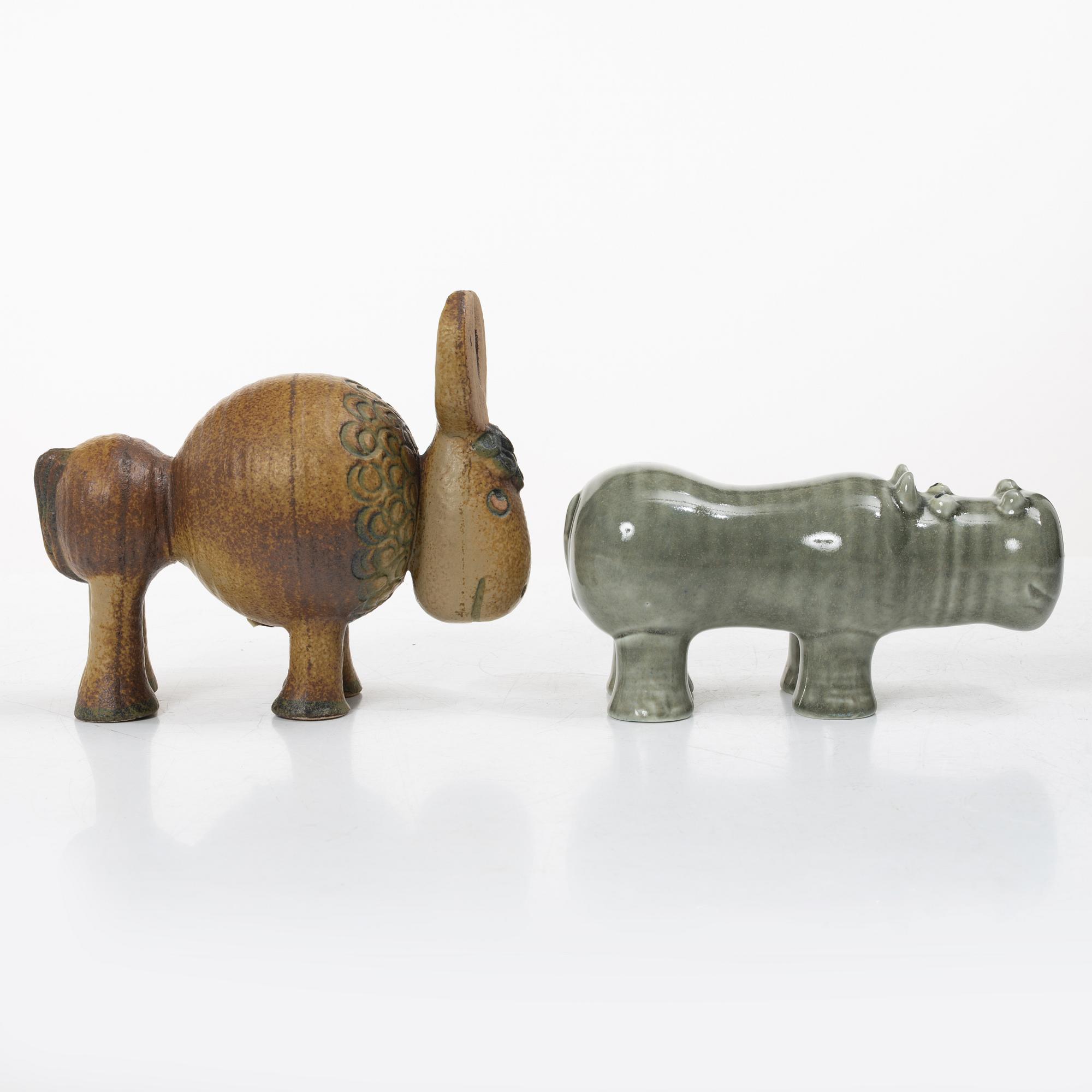 Lisa Larson, Figurines, stoneware, 2 pcs, Gustavsberg.