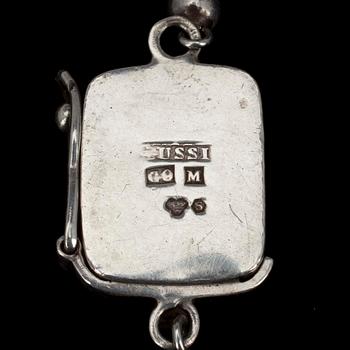 COLLIER, Lapis Lazuli samt silver, Gussi, Malmö 1957.