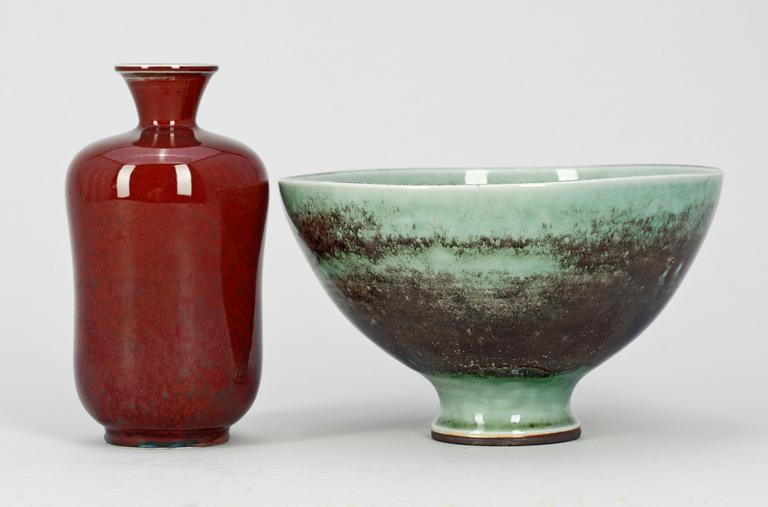 SKÅL samt VAS, stengods, Berndt Friberg, Gustavsberg Studio bla 1970.