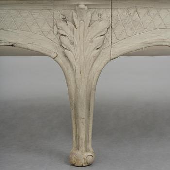 A Swedish rococo sofa, later part 18th century.