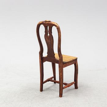 A rococo chair. presumably from Jämtland, second half of the 18th Century.