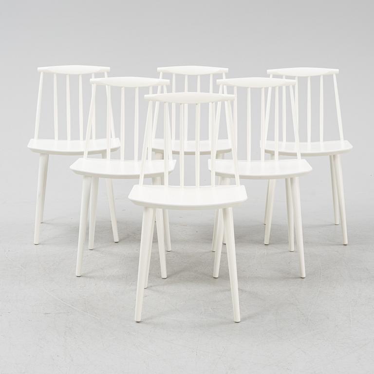 Folke Pålsson, a set of six model 'J77' chairs, Hay, Denmark.