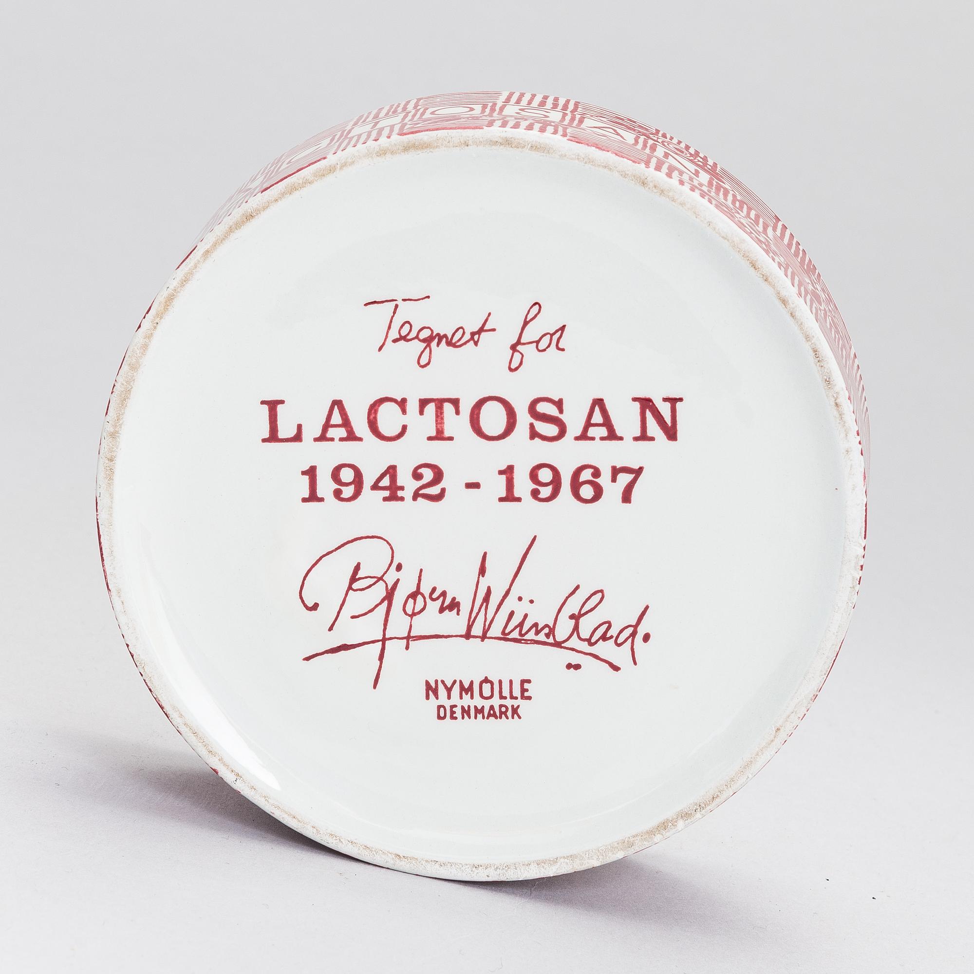 Björn Wiinblad, skål med lock, "Lactosan 1942-1967" Nymölle Denmark.