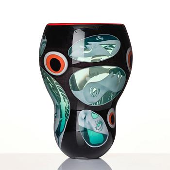 Peter Hermansson, a graal glass vase, blown by Micke Johansson, Örsjö, 2012.