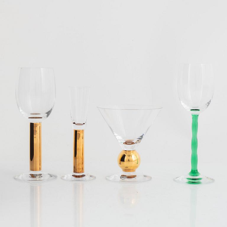 Gunnar Cyrén, 23 glasses from the "Nobel"-series, Orrefors, Sweden.