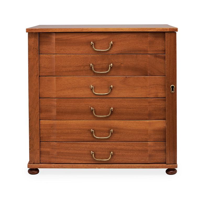 A Josef Frank mahogany miniature chest of drawers, Svenskt Tenn, model 2058.