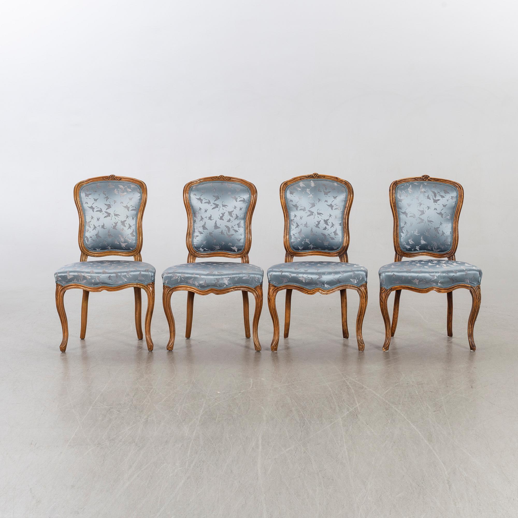 Stolar, 4 st, bonade,Louis Seize, Frankrike, 1700-talets andra hälft.