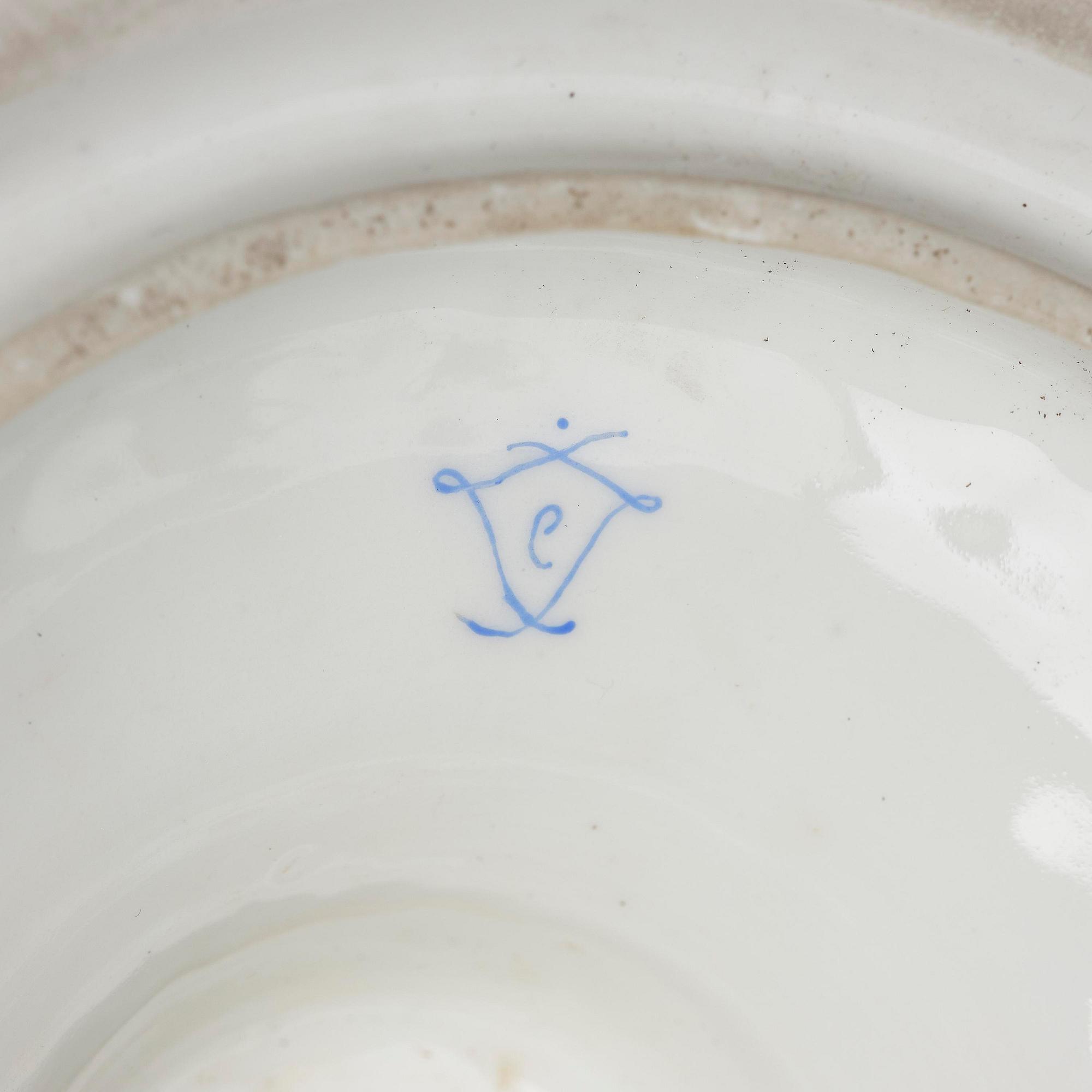 A pair of large porcelain urns, Sèvres like mark, around 1900.