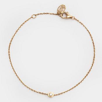 Cartier, armband, "d'Amour", 18K guld med en briljantslipad diamant.