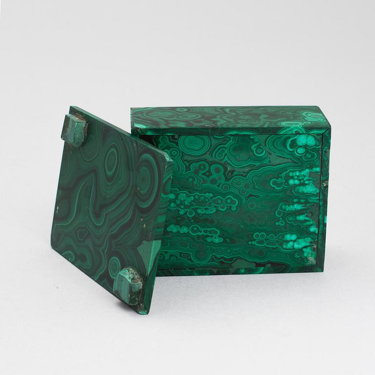 A malachite box, 20th Century.