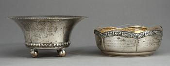 SKÅLAR, 4 st, silver, 1900-tal, bla Stockholm. Vikt ca 1046 gram.