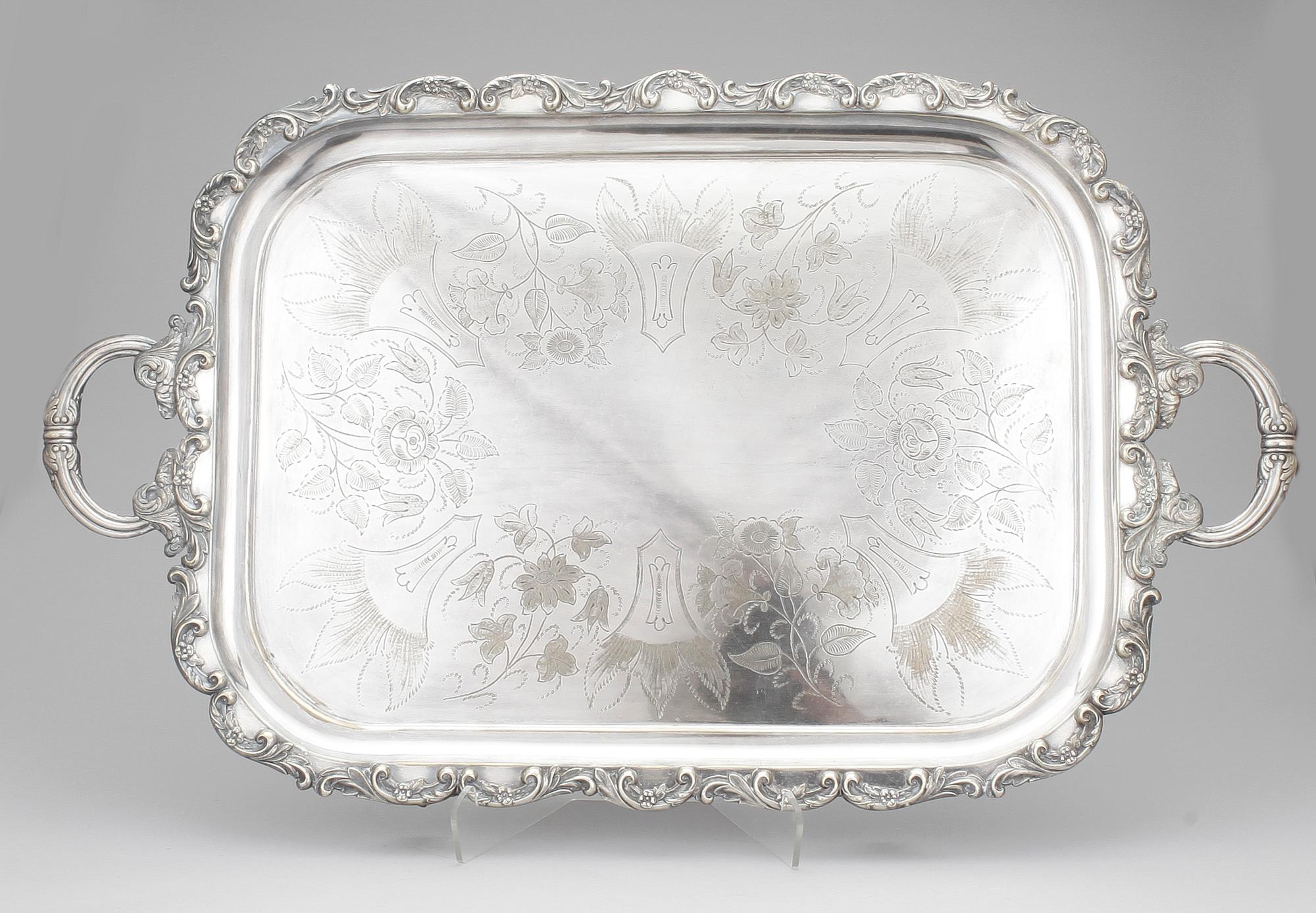 BRICKA, nysilver, omkring år 1900.