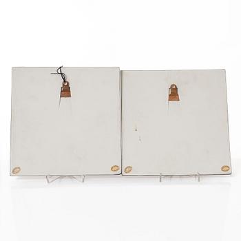 Lisa Larson, two stoneware wall reliefs, Gustavsberg.