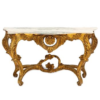 Spegel med konsolbord, barockstil, sent 1900-tal.