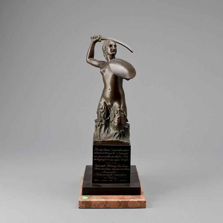 WŁADYSŁAW MIECZNIK, efter, skulptur, brons, brickmärkt.