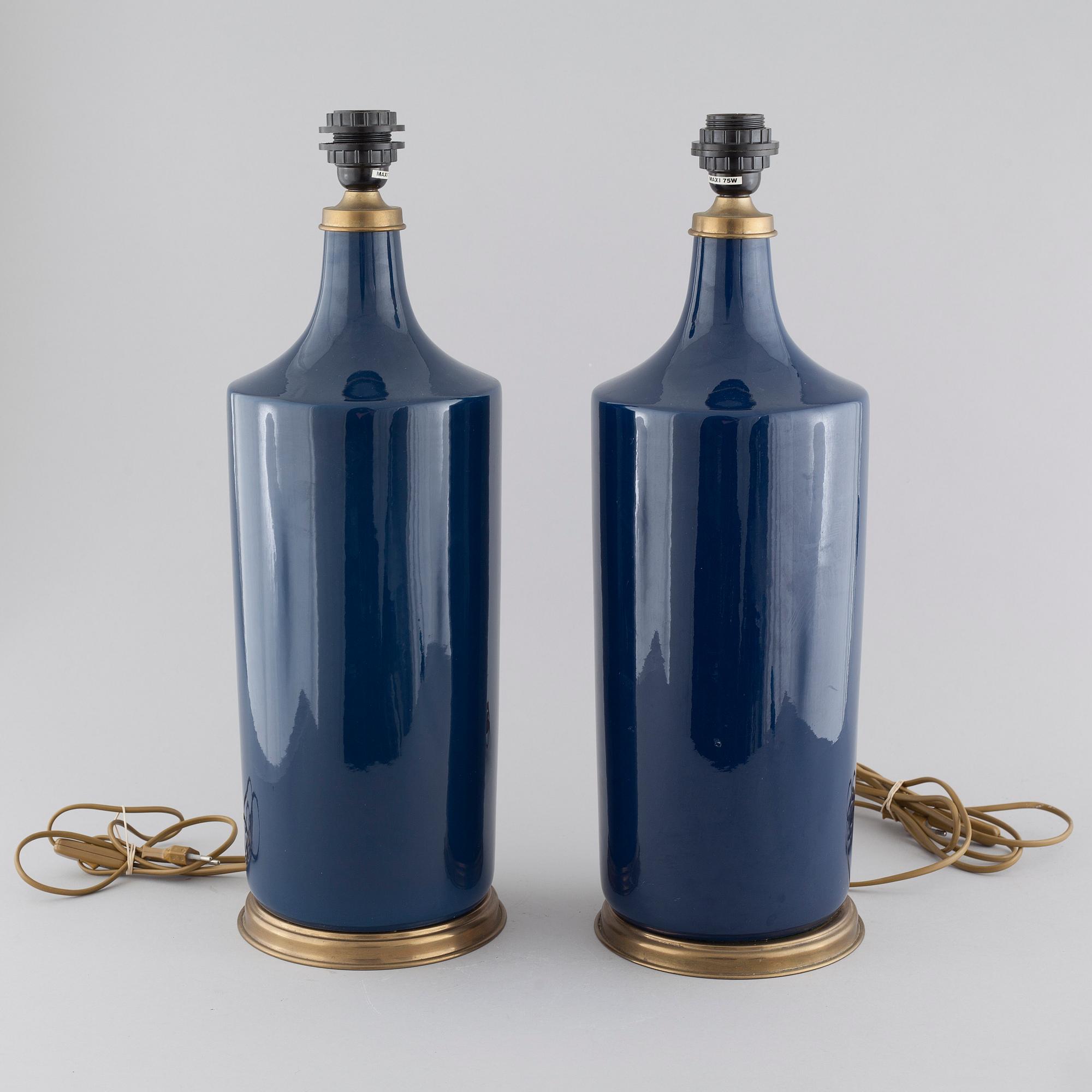 A pair of ceramic Francois Chatain table lamps, France, second half of the 20th century.