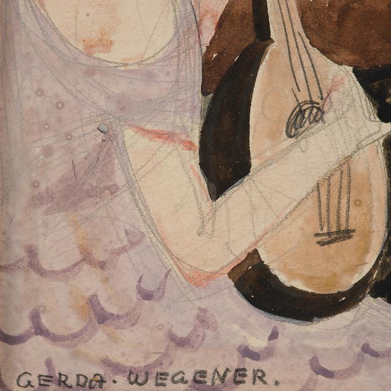Gerda Wegener, Modell med musicerande kvinna.