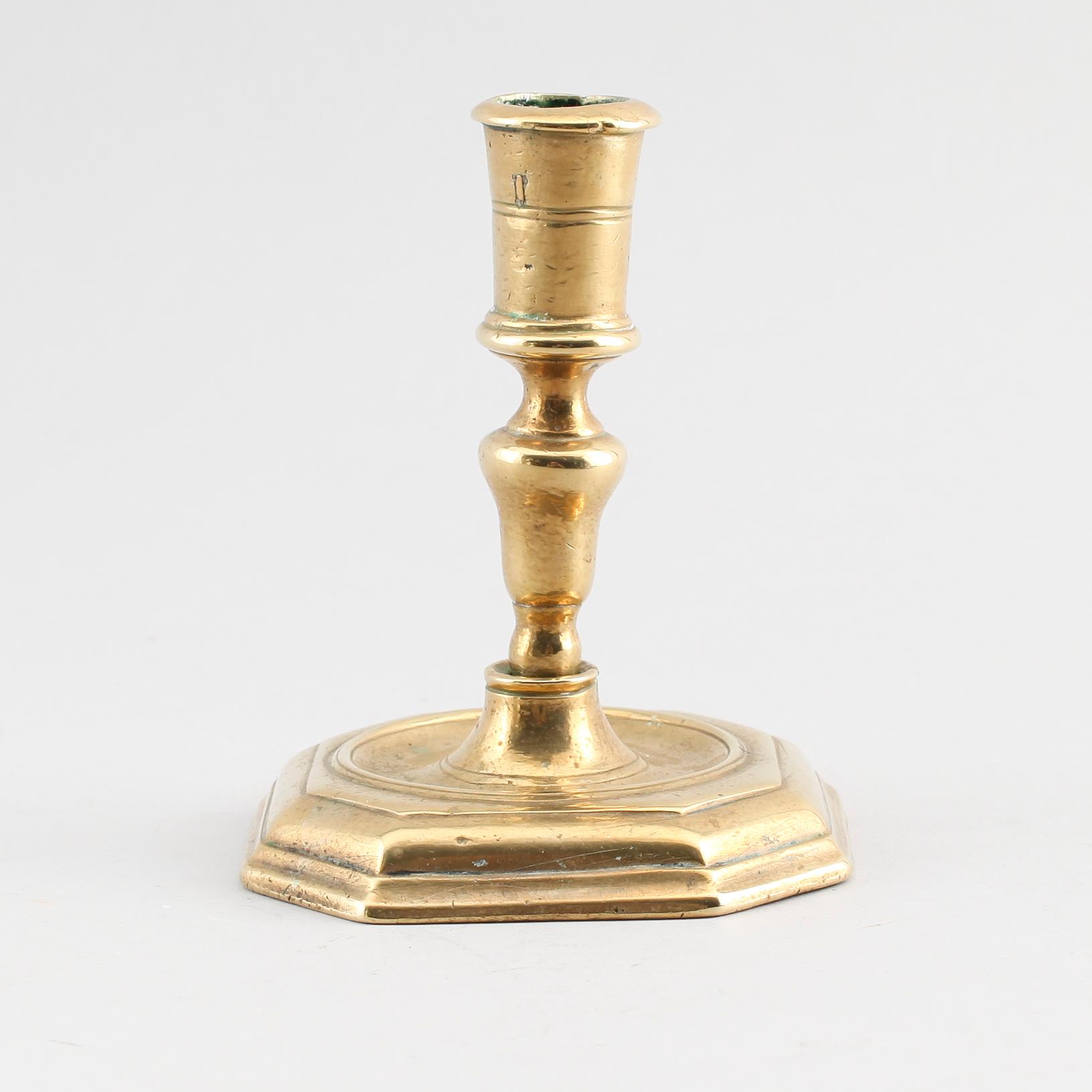 LJUSSTAKE, mässing, 1700-tal.