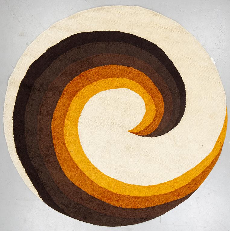 Matta, tuftad "rya", diameter ca 260 cm.