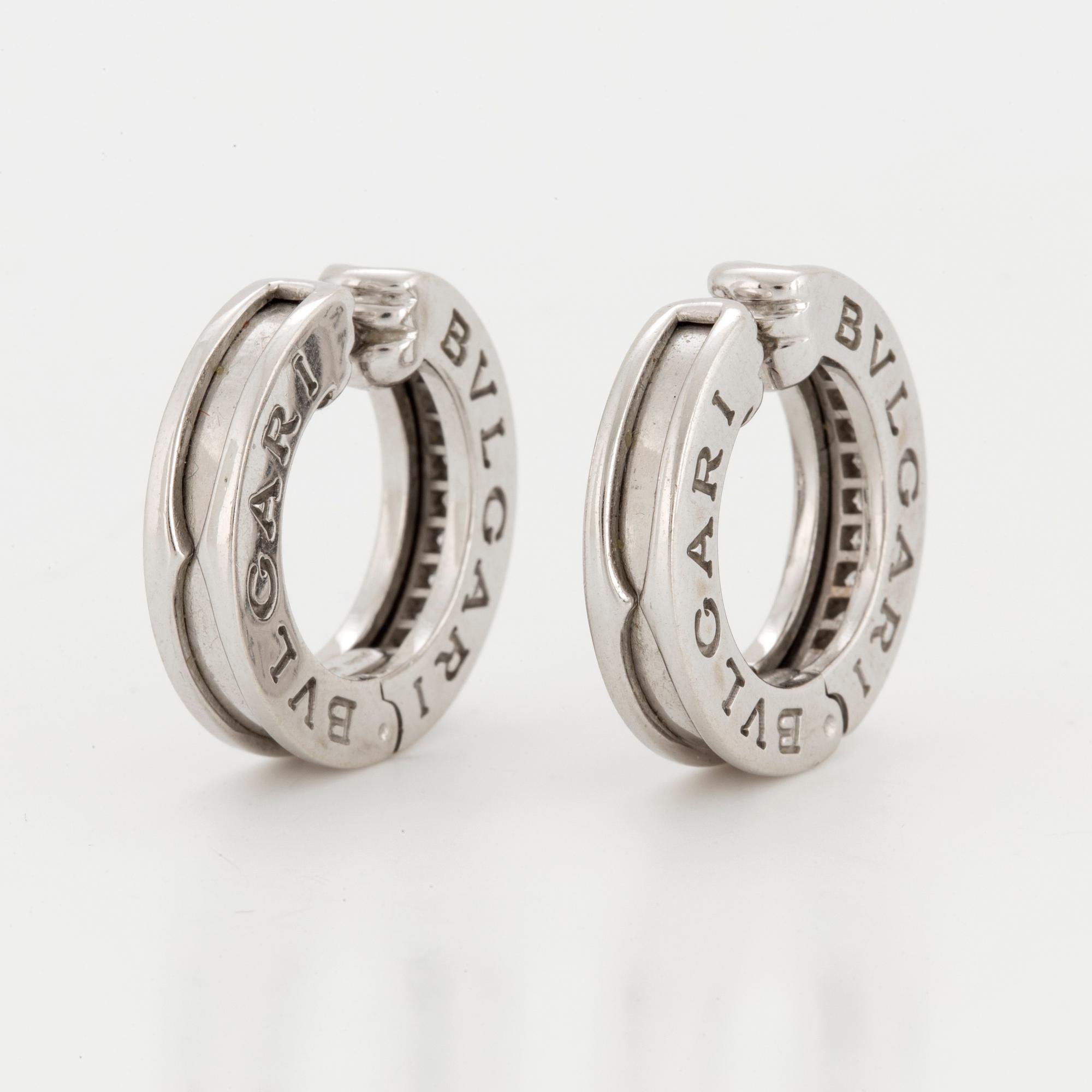 BULGARI, 'B.zero1', Örhängen med briljantslipade diamanter.