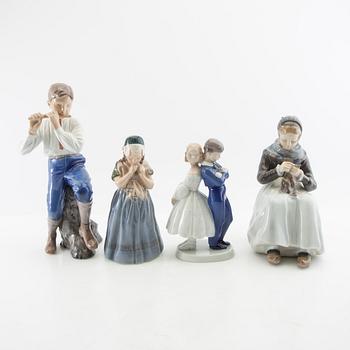 Figurines 4 pcs Bing & Grøndahl and Royal Copenhagen porcelain from the second half of the 20th century.