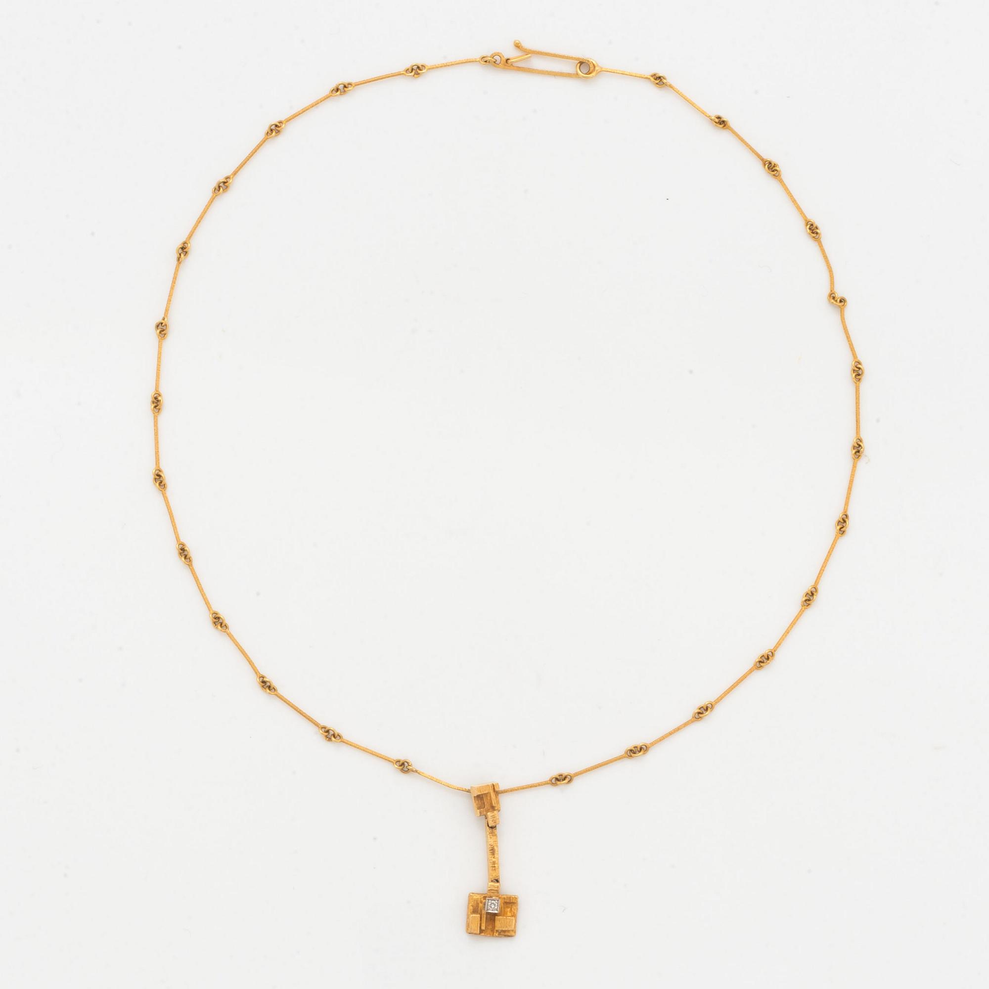 Björn Weckström, a single cut diamond necklace "Thai", Lapponia, 1979.