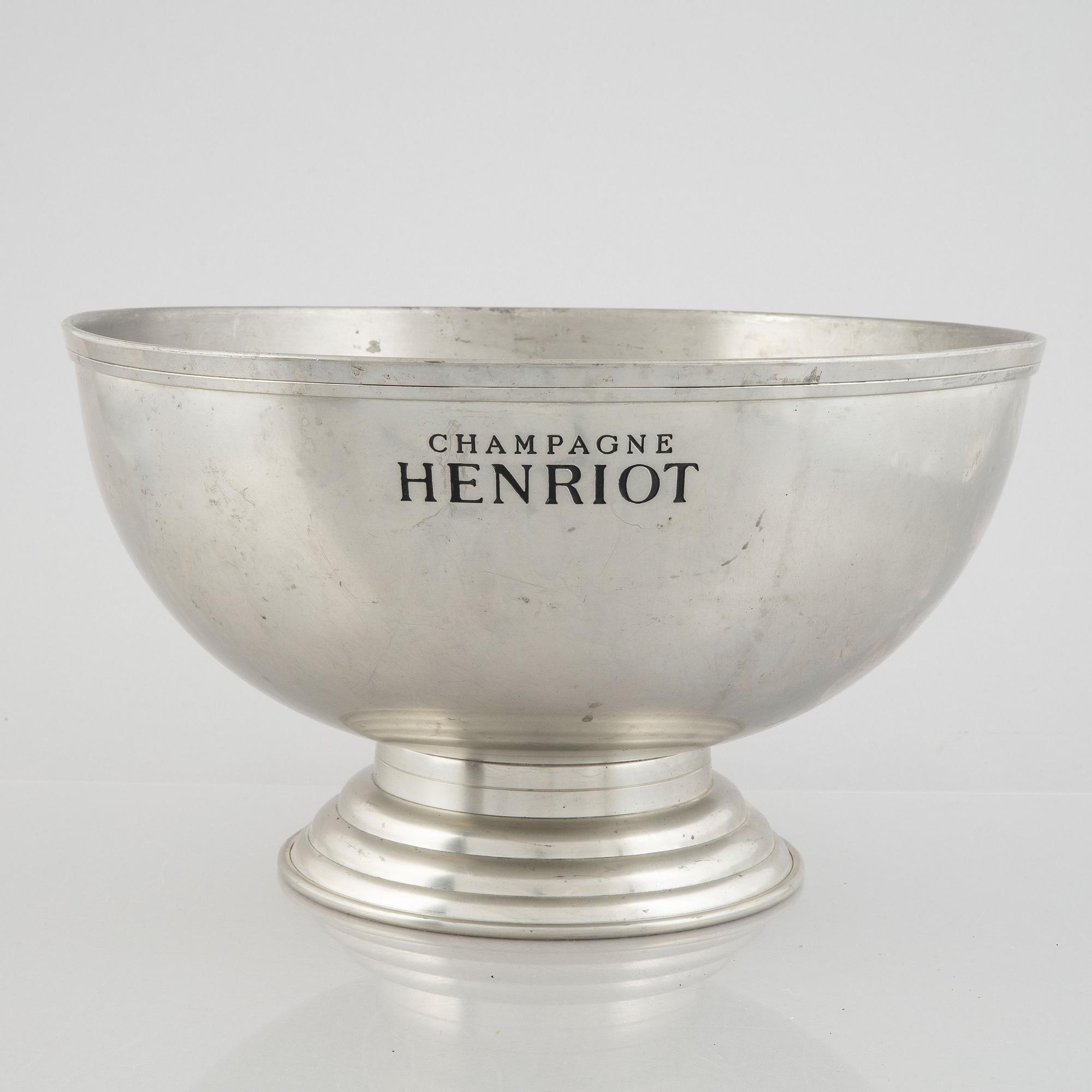A pewter champagne cooler, Henriot, France.