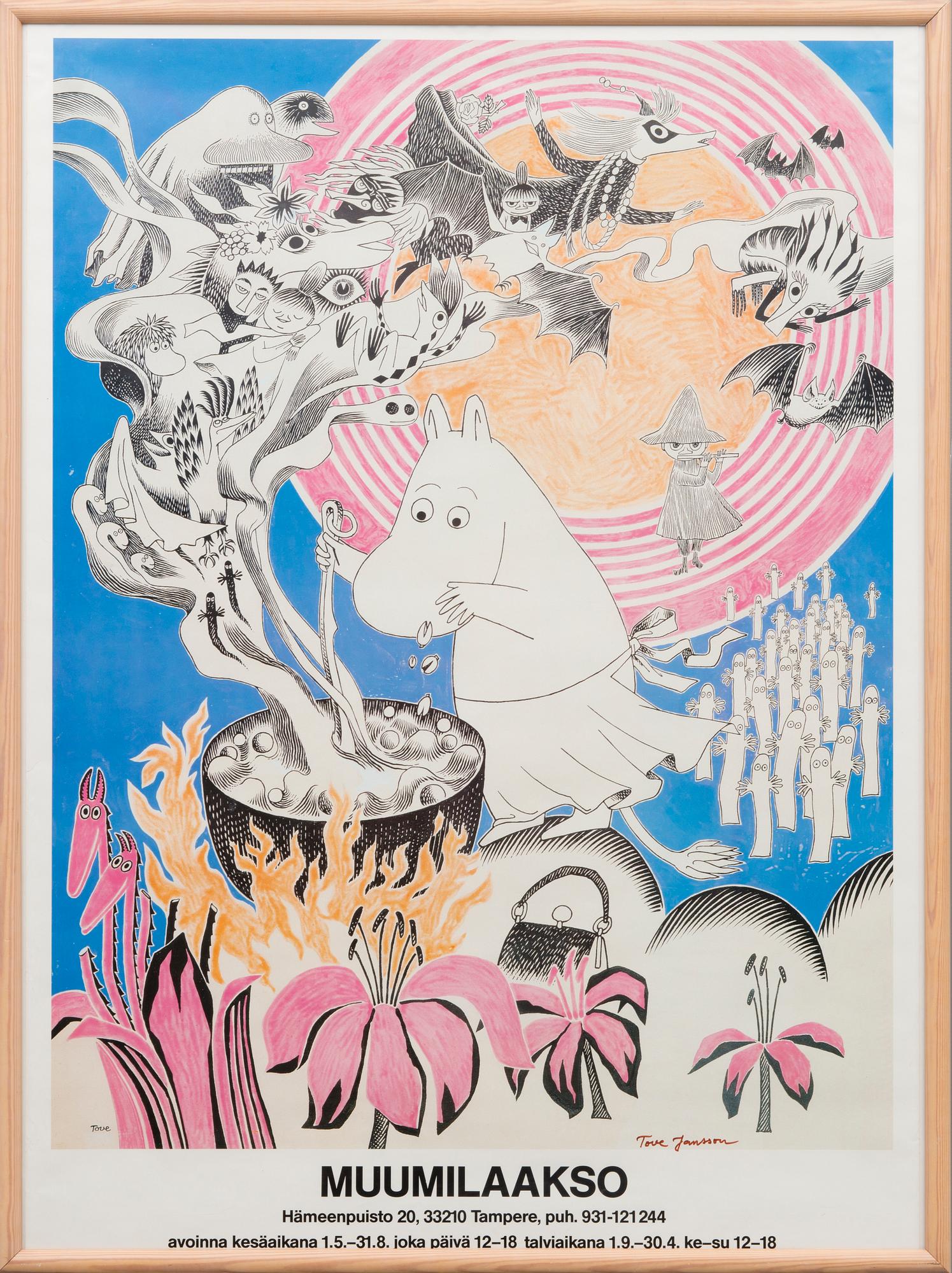 AFFISCH, efter Tove Jansson, signerad, 1980-tal.