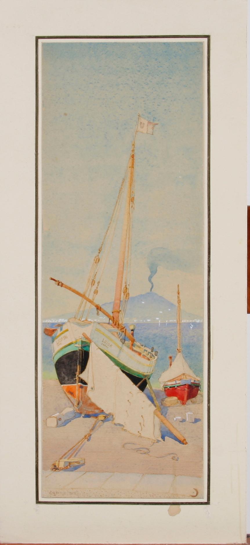 FORSBERG, CARL-JOHAN. Akvarell. Sign o dat Capri maj 1899.