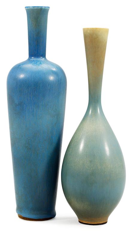 Two Berndt Friberg stoneware vases, Gustavsberg studio 1957 and 1960.