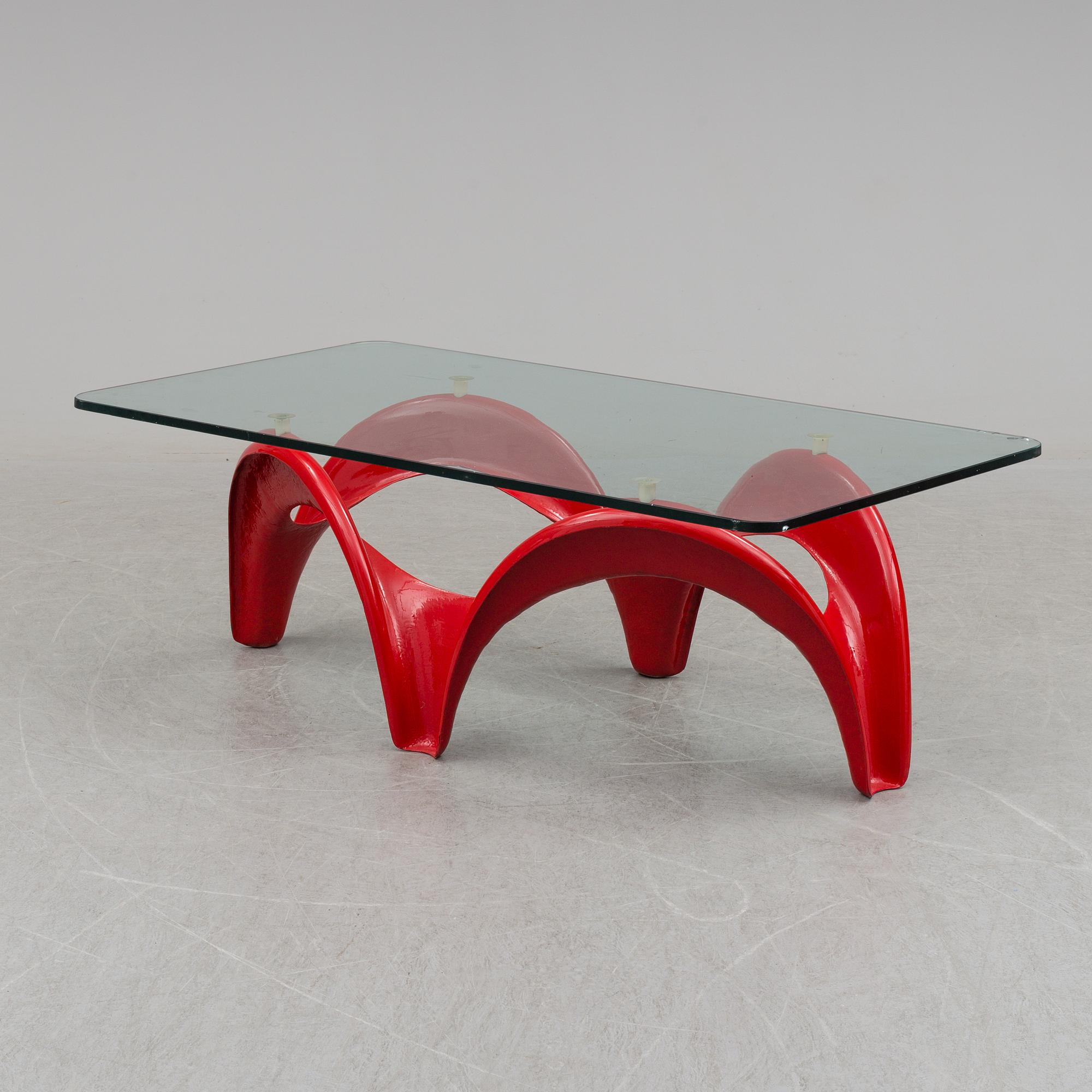 AAGE EGERIIS, a sofa table and three lounge chairs, France & son, Denmark.