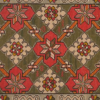 Åkdyna, korsstygnsbroderad, 105 x 45 cm, sannolikt Wemmenhögs härad, Sydvästra Skåne, daterad 1831.