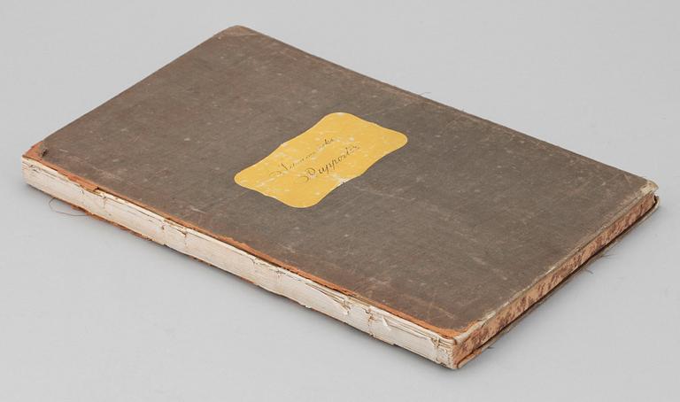 BOK MED TECKNINGAR, 14 st, mest Fritz von Dardel, 1800-talets första hälft/mitt till sent 1800-tal. De flesta signerade.